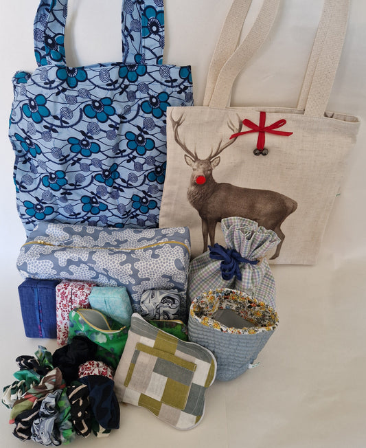 Upcycled textiles - accessories made from reclaimed fabrics